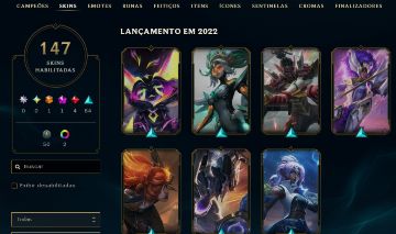 Conta de Lol de 2013, 147 Skins, 127 Emotes, 214 Icones, 31 Sentinela