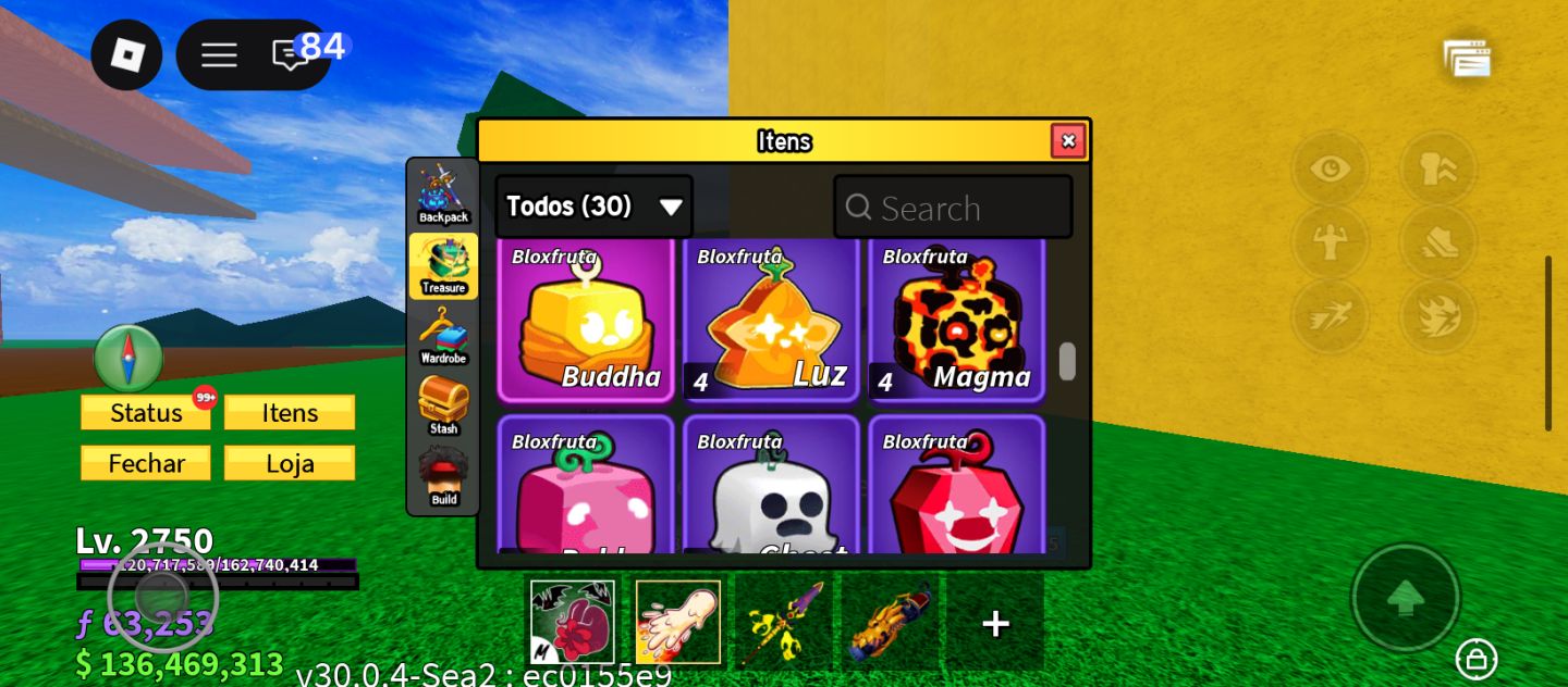 CONTA BLOX FRUIT MUITO UPADA, DIVERSAS FRUTAS PERMANENTES,RAÇAS V4 MUITO MAIS