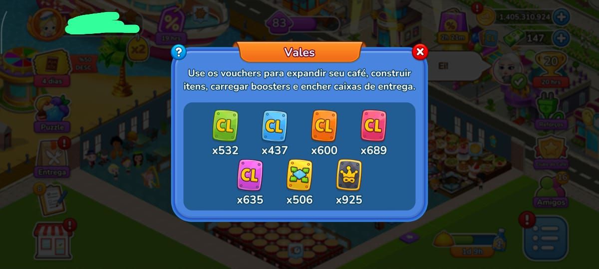 CAFELAND RICO Grande Estoque de Recursos Quase mil vales coringas