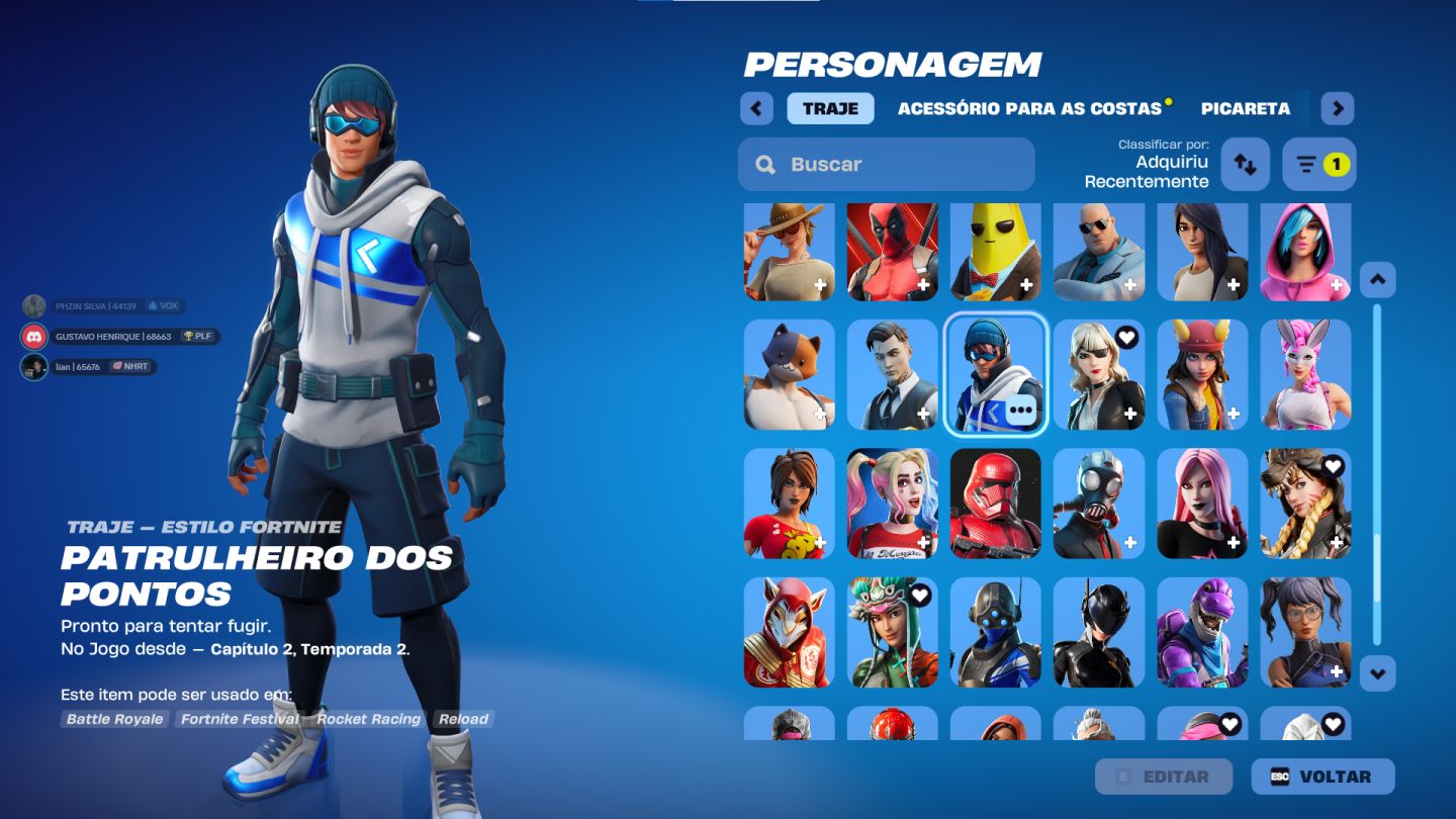 MINHA CONTA DE FORTNITE, 170 skins, 10 passes e muito mais, único dono