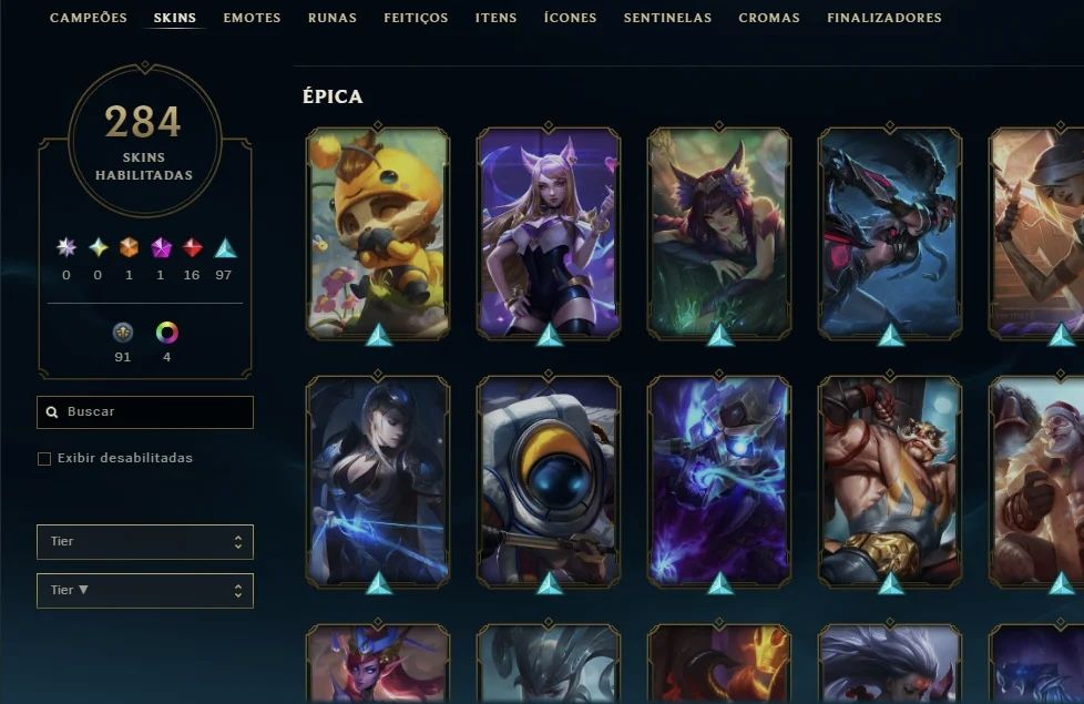 CONTA LOL PC COM 284 SKINS