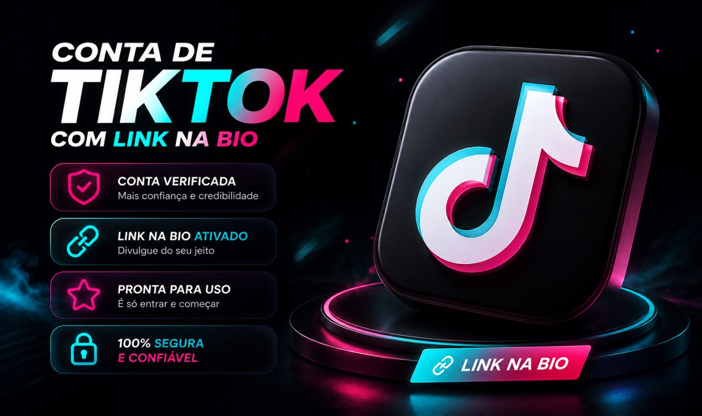 CONTA TIKTOK COM LINK NA BIO ATIVADO | PRONTA PARA USO