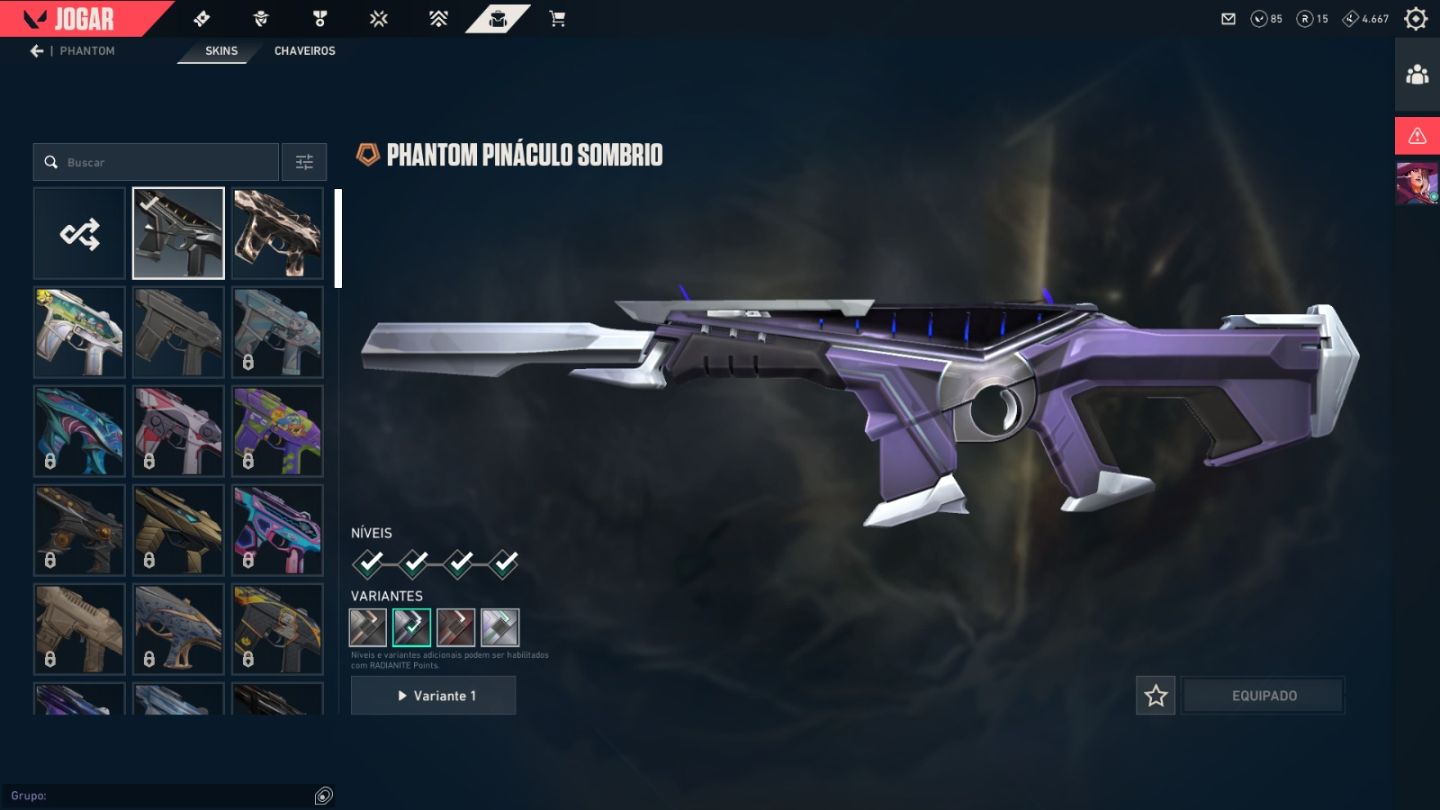 Valorant Nível 67 | Vandal Gaia + Karambit Saqueadora + Phantom pinaculo