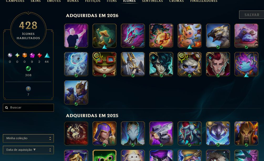 Conta do LOL com 365 skins e 4 delas ultimate, sona, lux, miss e udyr