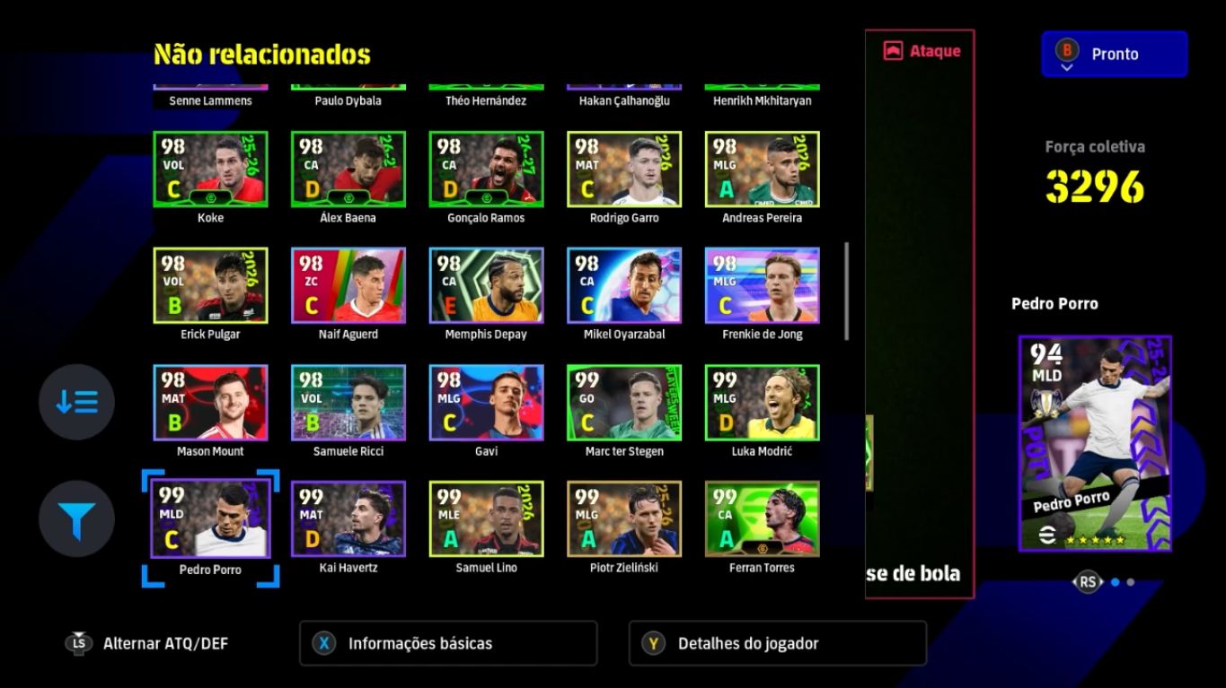 Conta Efootball Xbox/PC com jogadores como Messi, Cruyff, Kaka, Zico e Neymar