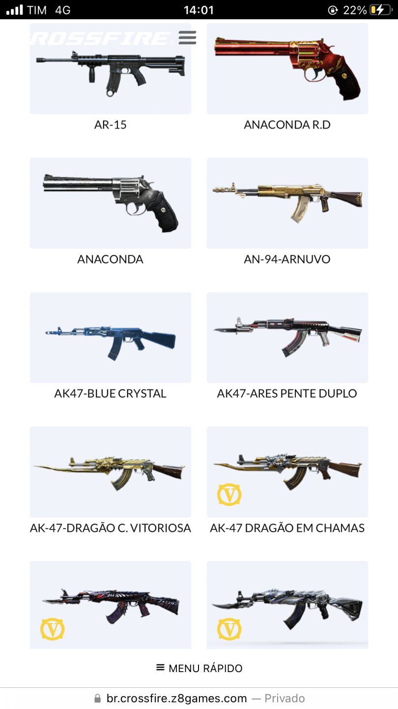 CONTA CROSSFIRE - 11 VIPs