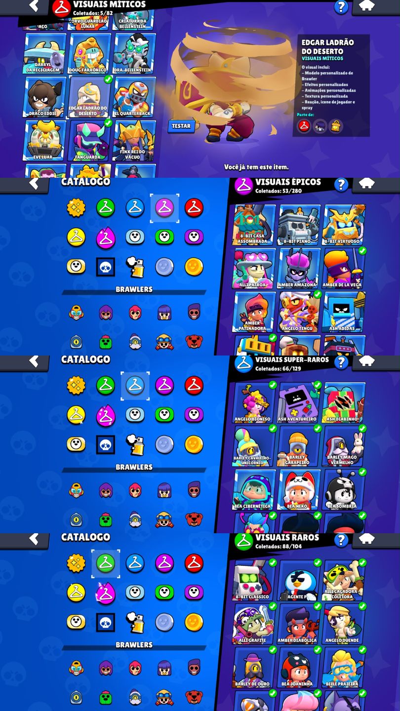 CONTA DE BRAWL STARS 38K DE TROFEUS | 100 BRAWLERS | VARIAS SKINS