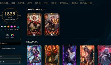 Conta de lol com e-mail de criação todas as raras 1830 skins troca nick