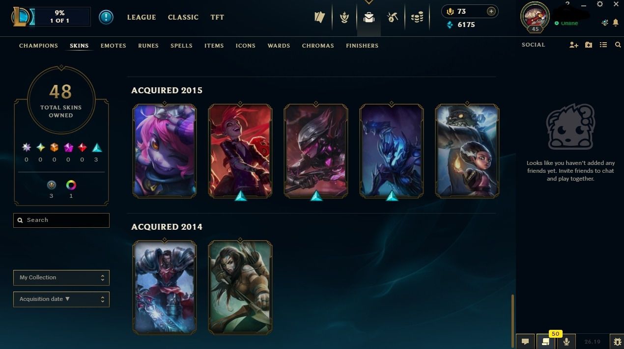 CONTA 2013 UNRANKED | 9 SKINS | 34 CAMPEÕES | LVL 45