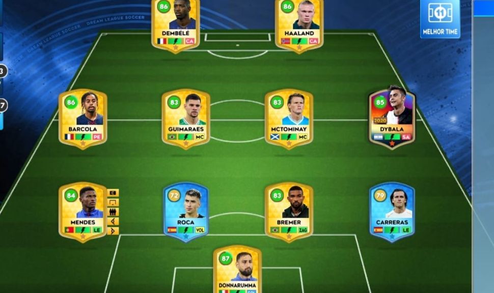 Dream League Soccer (DLS) - Conta com Dybala 2020 e Barcola semi-full.