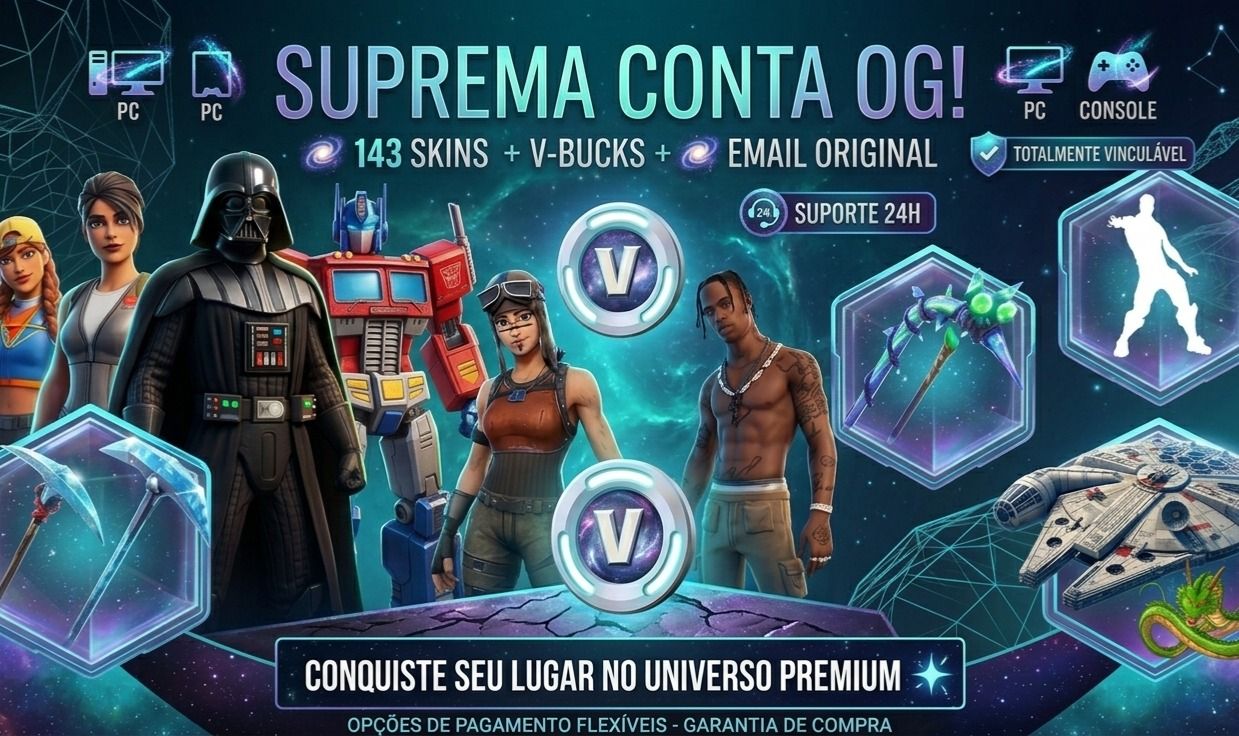 Fortnite Og 145 Skins | Darth Vader + Optimus Prime + Geralt | Acesso Total