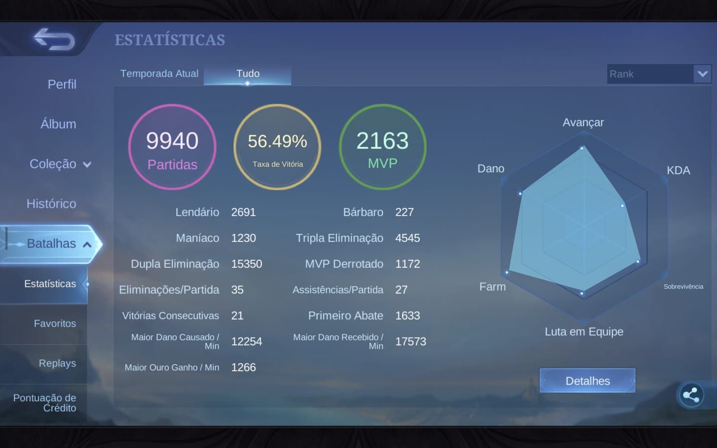 CONTA MOBILE LEGENDS À VENDA ALTA EXPERIÊNCIA | GLÓRIA MÍTICA | 251 SKINS
