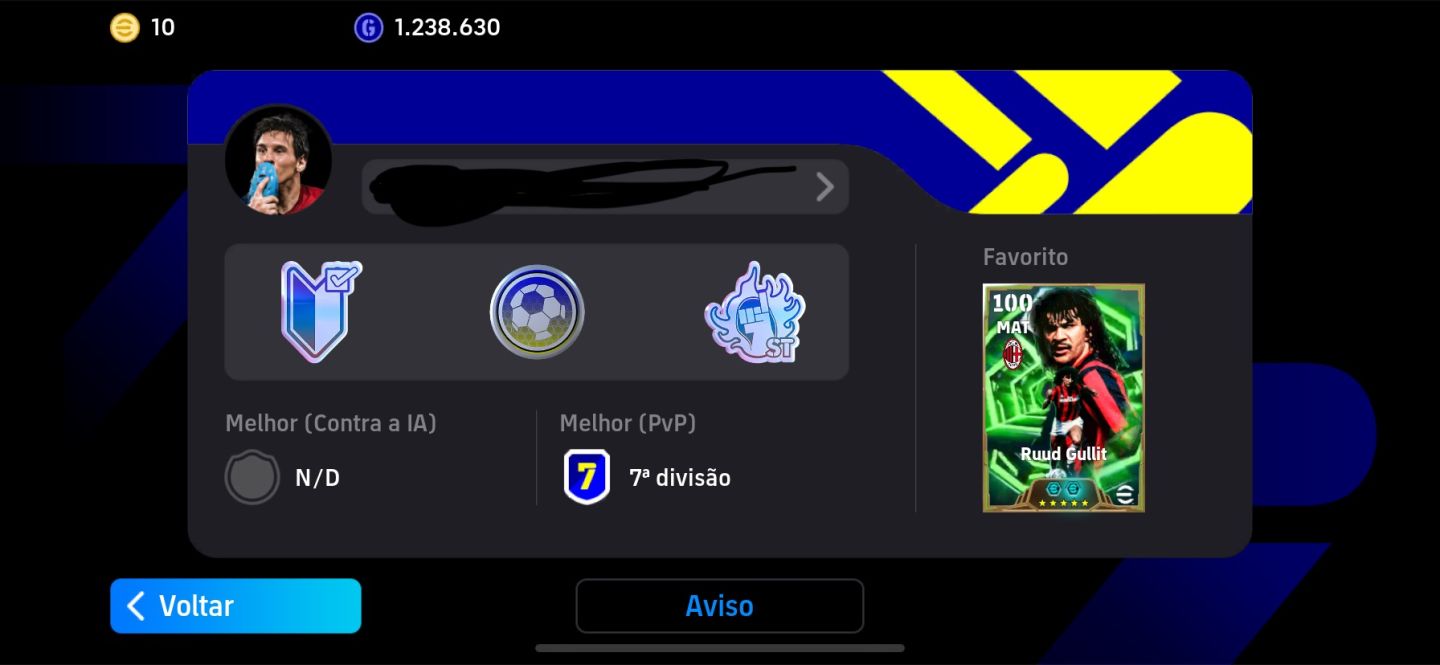 CONTA DE EFOOTBALL MT BOA COM GULLIT PRA SAIR LG NO PRECINHO