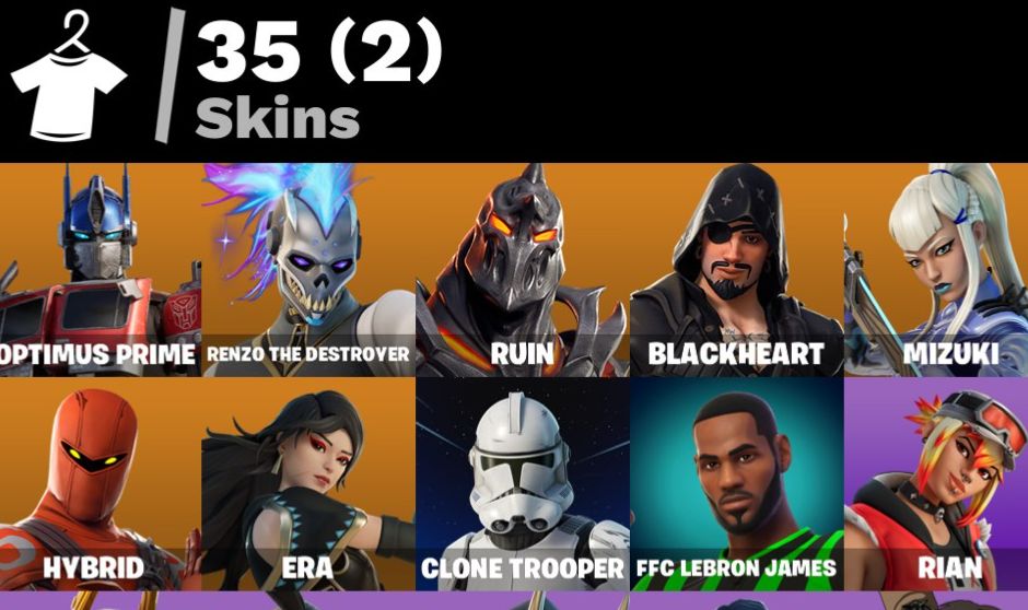 FORTNITE | 35 SKINS | OPTIMUS PRIME + EREN JAEGER + CATALYST + BLACKHEART | OG
