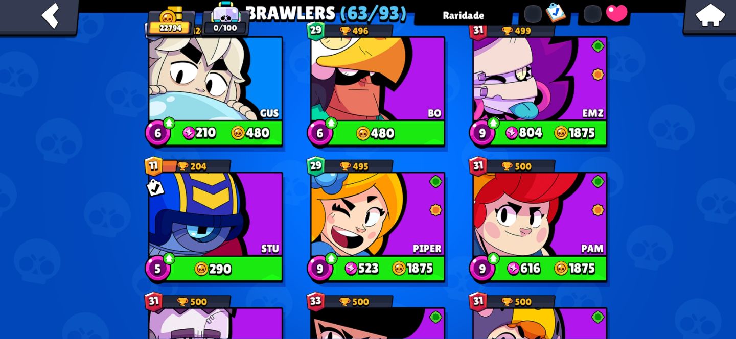 Conta antiga Brawl Stars com skins raras e colabs!!