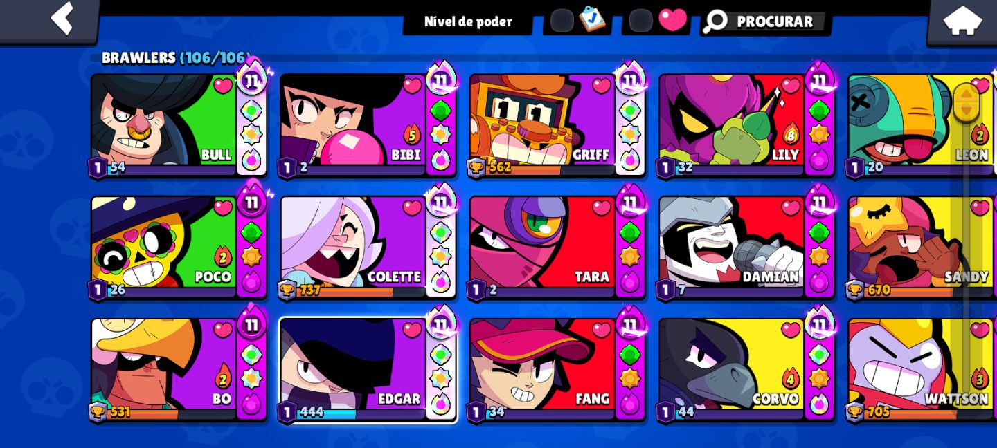 32.000 Trofeus+ Mitico + TODOS os brawlers-BS