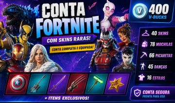Conta Fortnite | 40 Skins | Godzilla, Iron Spider, Wolverine, Emma Frost