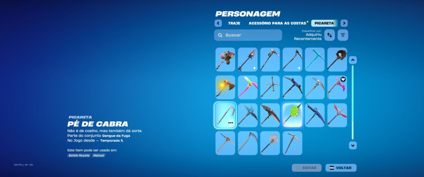 Conta Fortnite com Skins raras e alguns passes antigos. Machado leviatã e Lara.