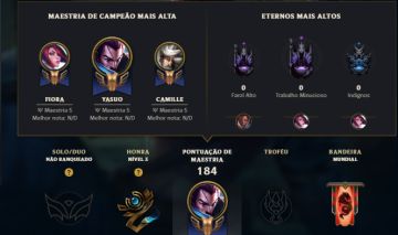 Conta lol unranked pra sair rapido com 56 skin e 51 campeões
