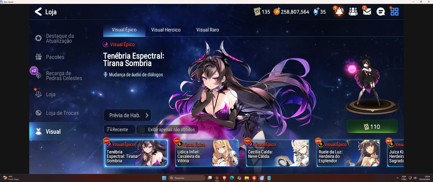 EPIC SEVEN CONTA BEM AVANÇADA
