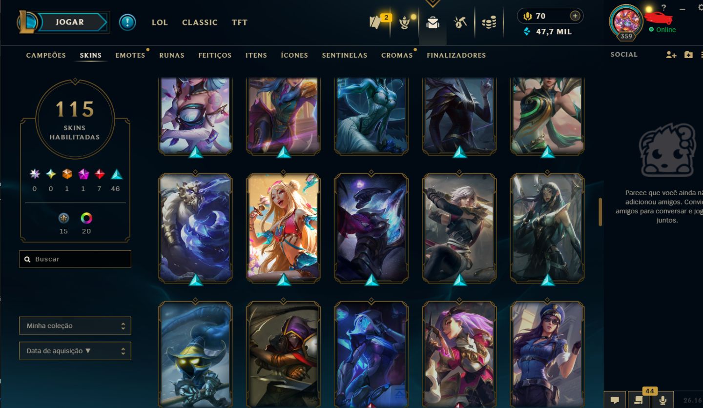 CONTA RIOT PREMIUM: LOL DIAMANTE 4 + CONTA VALORANT BONUS(gratis (2 skins clean)