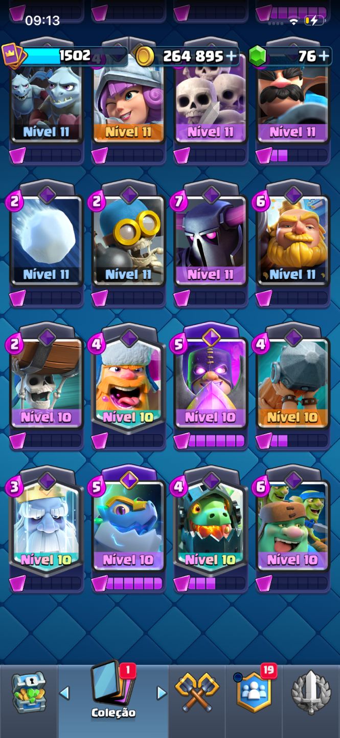 CONTA CLASH ROYALE PICO 12.009 TROFÉUS + COLEÇÃO COMPLETA