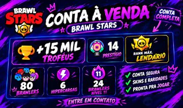 Brawl Stars | +15K Troféu | 14 Prestígios | 80 Brawlers | Lendário II |
