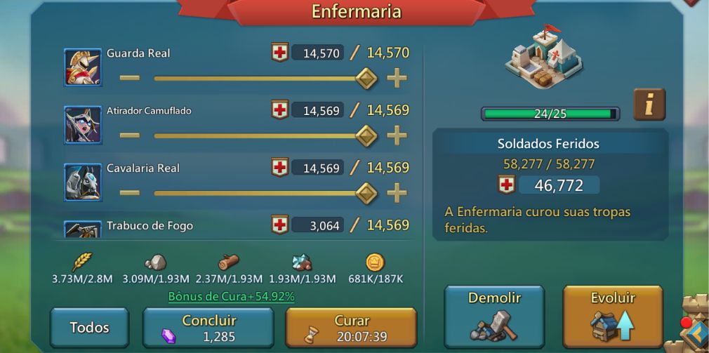 Conta lordes mobile castelo nível 25