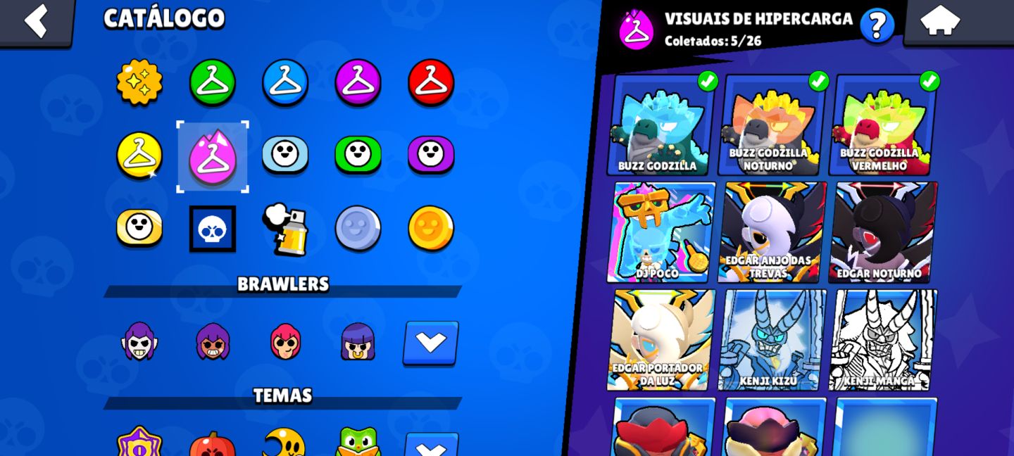 Conta de Brawl Stars com muitas skins e bem upada