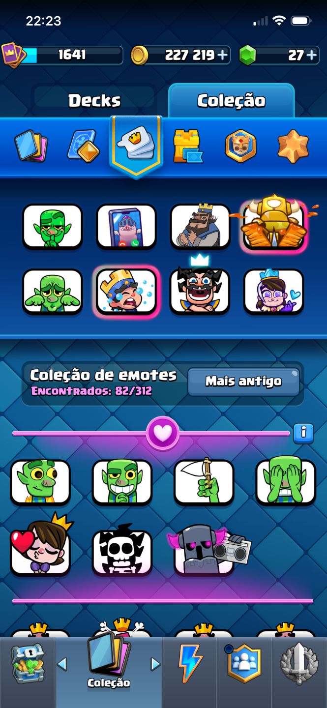 Conta Clash Royale passe da mini pekka completo 8 heróis, 19 evoluções