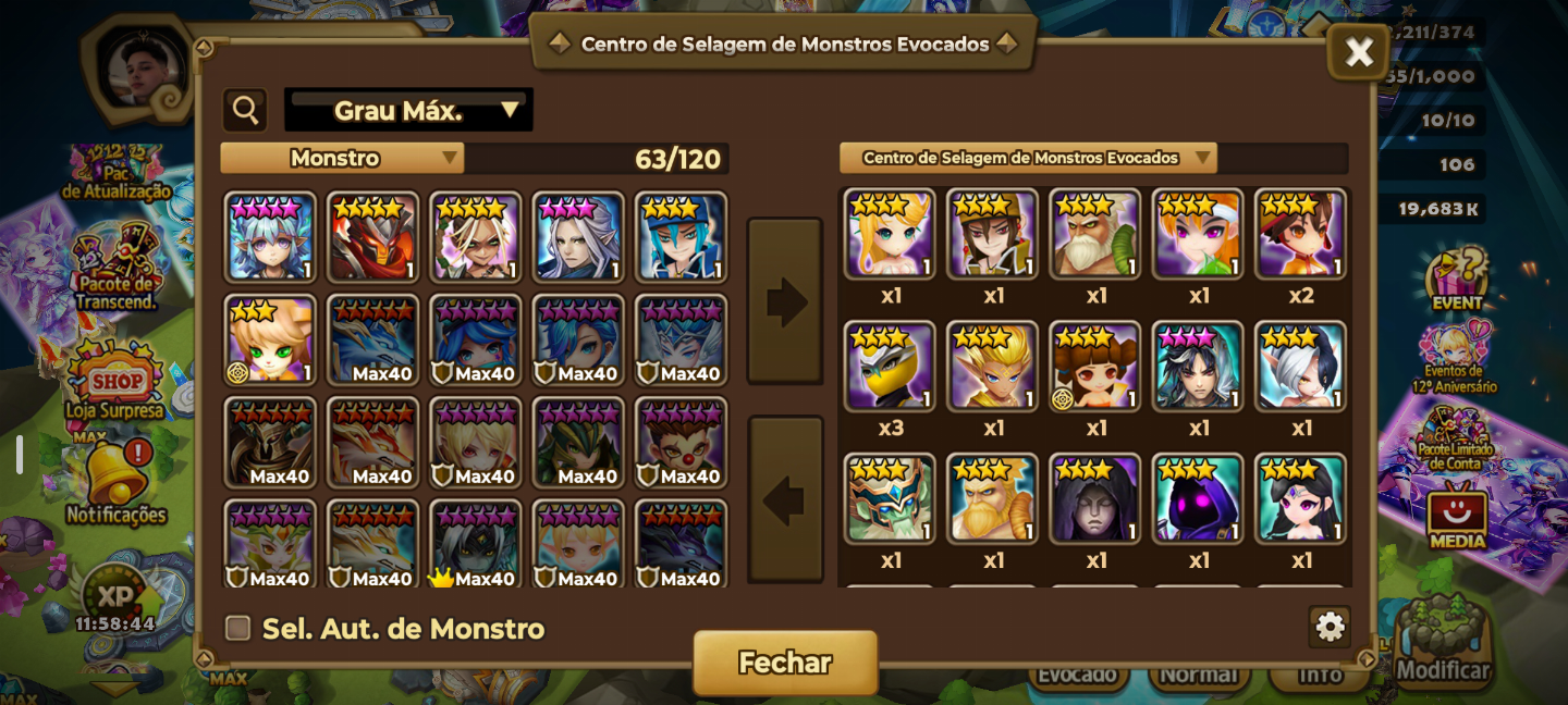 Conta Iniciante Summoners Wars 2 LD NAT Lucifer + Seimei com Leo