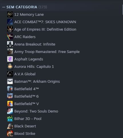 Conta Steam 170 jogos +