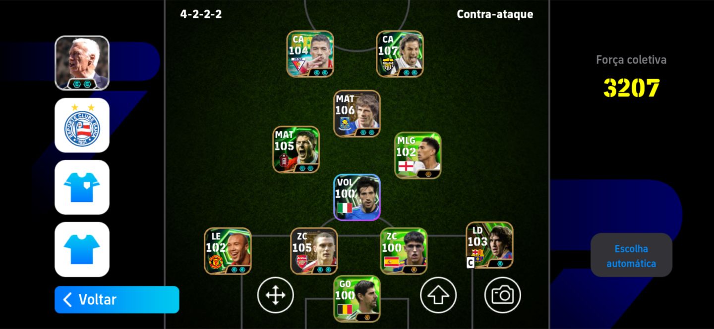 Conta efootball com del pierro, Neymar e zola blitz curler. 3209 de força