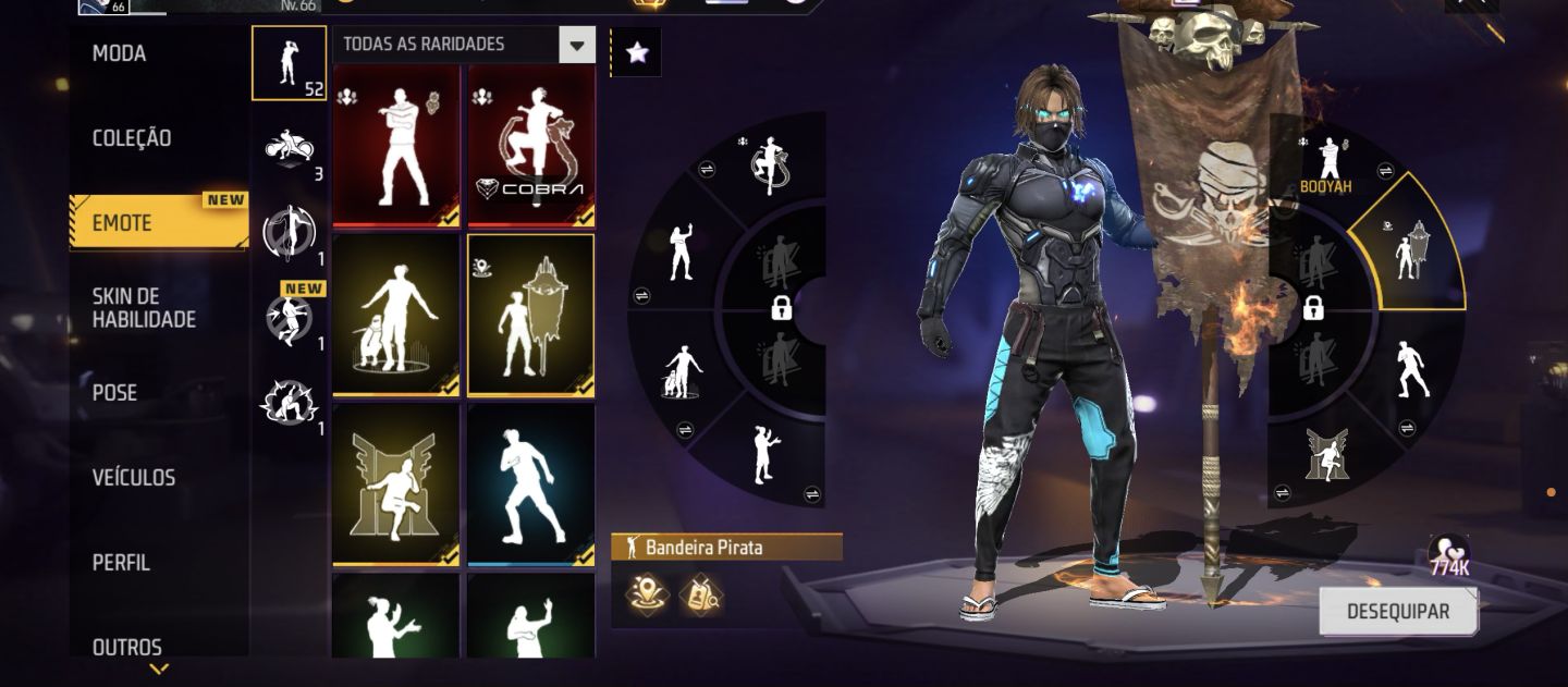 Conta FF Antiga Lvl 66 Com Angelical Azul E Skins Naruto