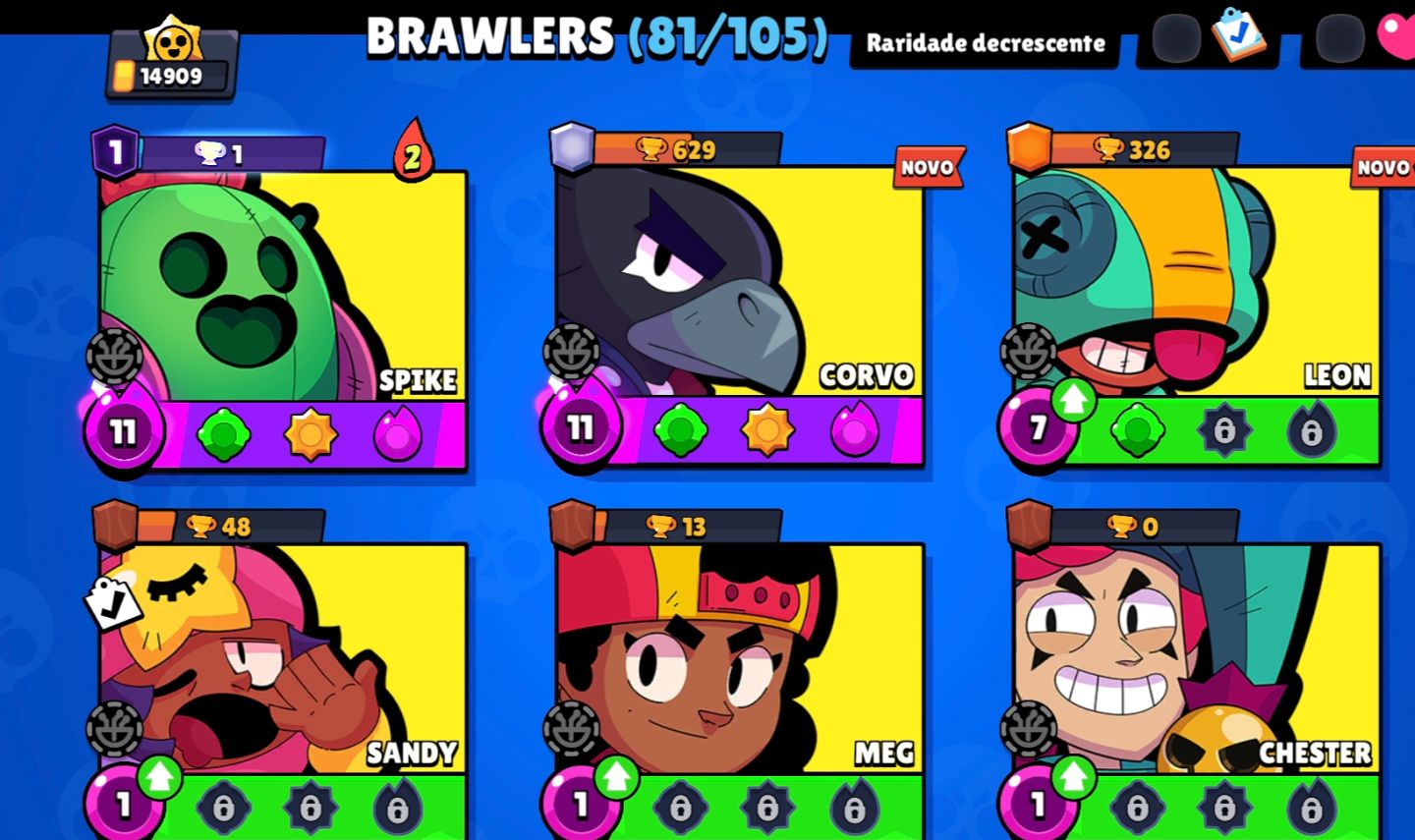 CONTA BRAWL STARS(MELHOR PREÇO) SPIKE,CHESTER,SANDY