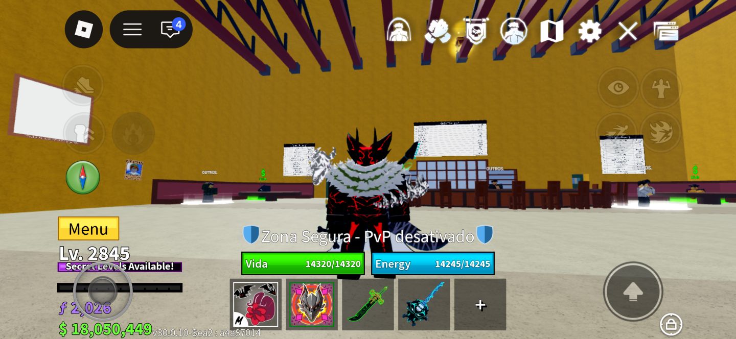 Blox Fruits LV MAX 2845 | Dragon, Kitsune e Tiger PERMANENTES + Dark Blade