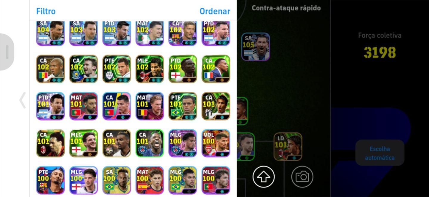 CONTA DE EFOOTBALL!!! 3198 DE FORÇA.