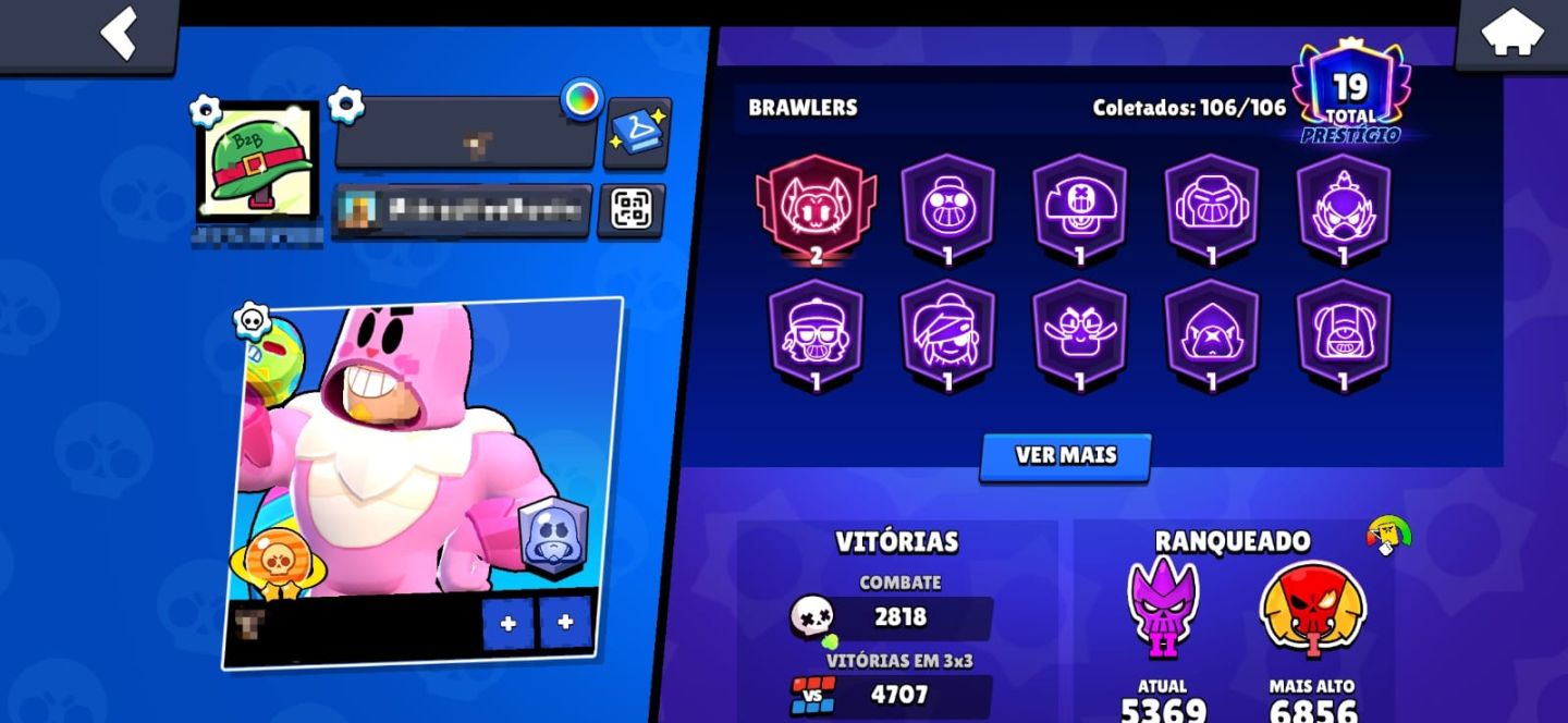 Conta Brawl Stars bem upada, Full Acesso 330+ Skins 106 Brawlers