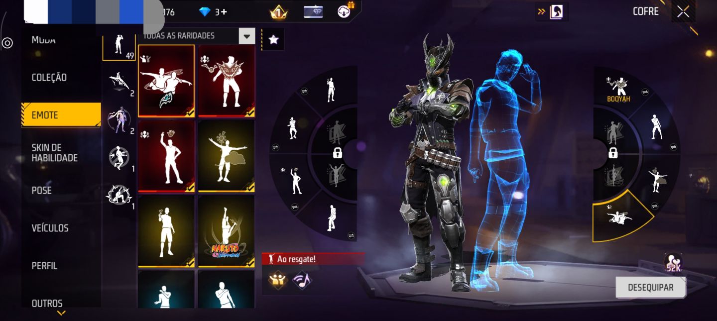 CONTA FF PARA SAIR RAPIDO | NARUTO | VIGILANTE E OUTRAS SKINS RARAS