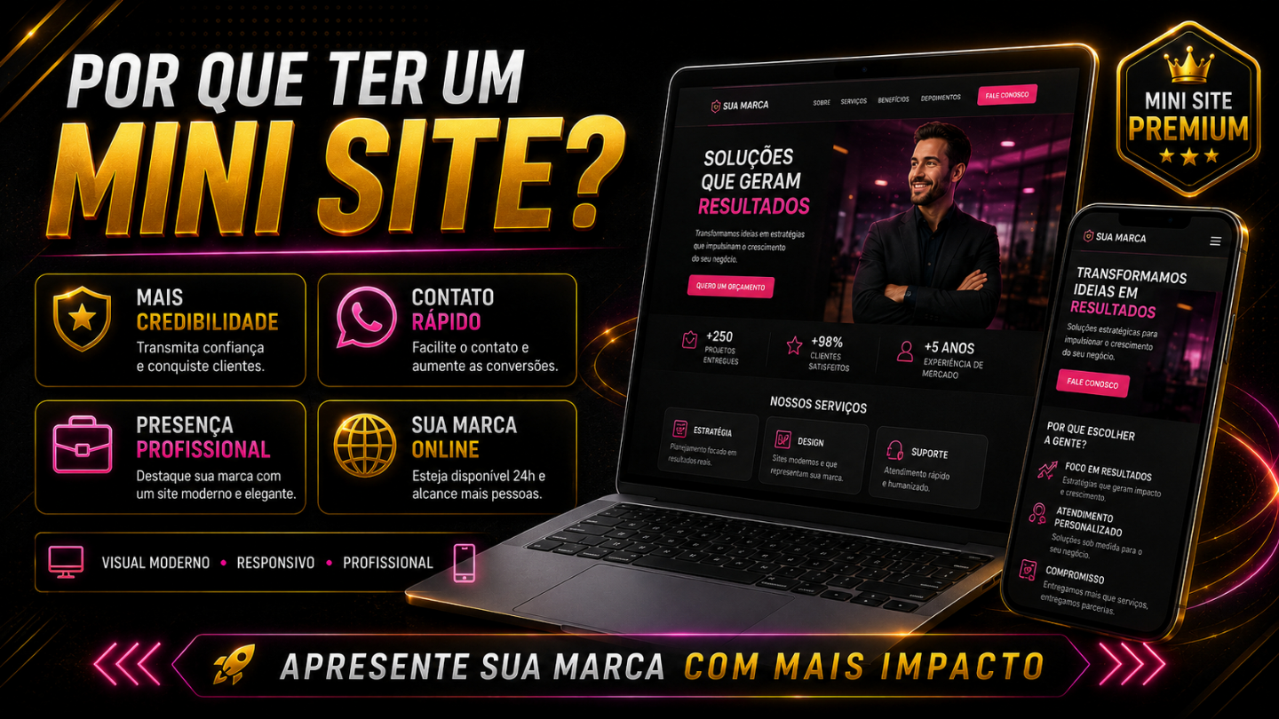 Criação de Mini Site Premium | Página Web Profissional