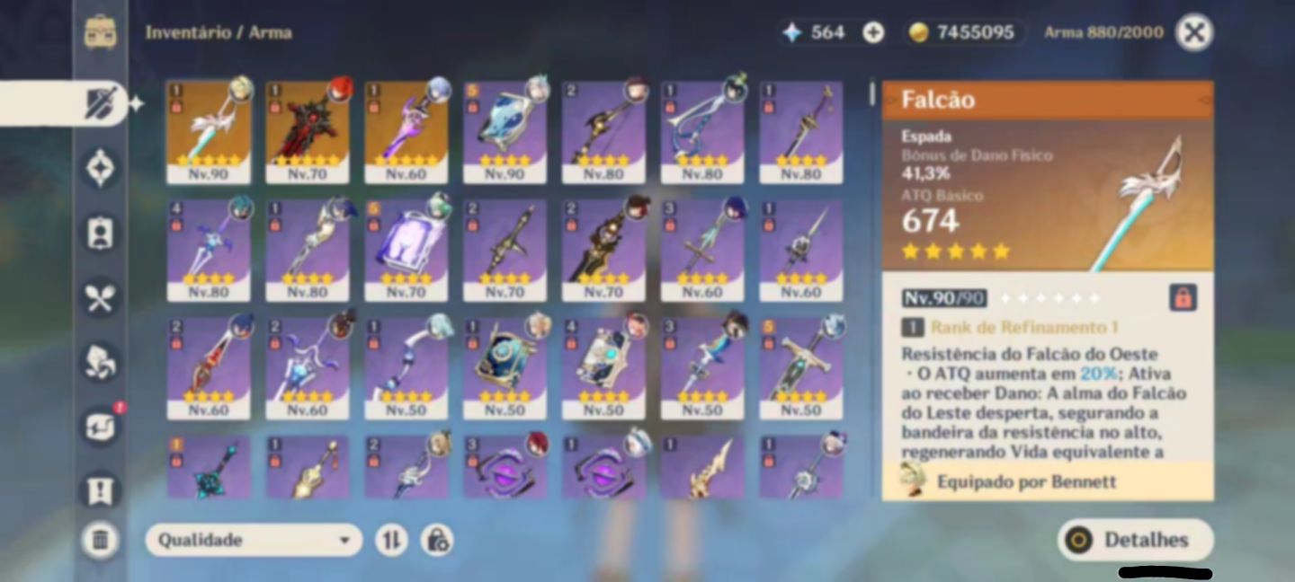 AMERICA AR 56 | Neuvillette, Raiden, Xiao + Skin Diluc 5 + Cortadora de Névoa