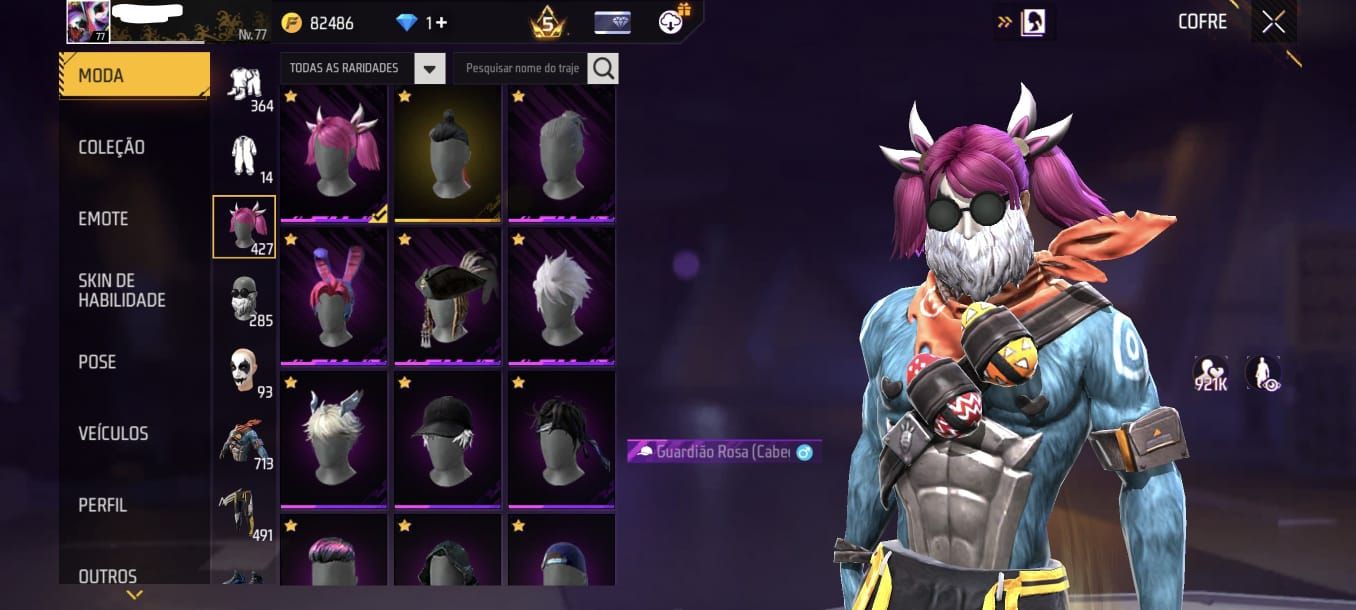CONTA FREE FIRE SUPER COMPLETA - FULL MANDELA - 27 PASSES ANTIGOS
