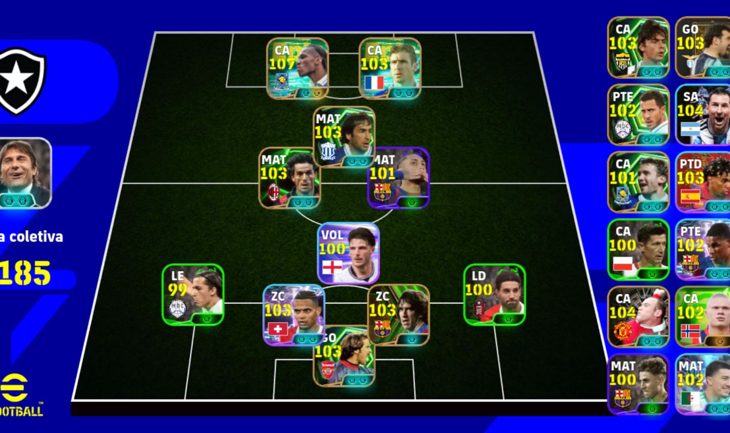 CONTA EFOOTBALL DROGBA 107+, TÉCNICO ÍMPETO + ÉPICOS