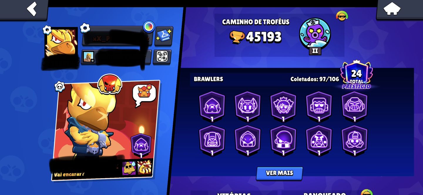 Conta de Brawl stars 40k de troféUs com todos os lendários