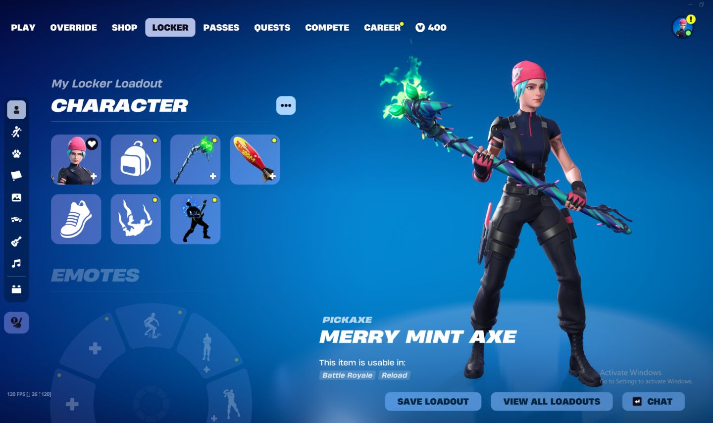CONTA FORTNITE | WILDCAT + TRAVIS SCOTT + MINTY (MERRY MINT AXE) | 211 SKINS