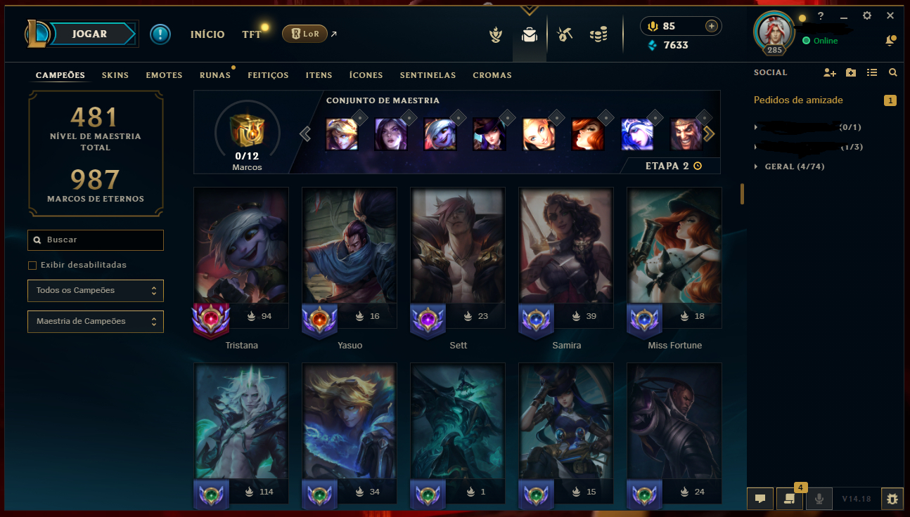 ACC LOL 100% SEGURA | FULL ACESSO | 307 SKINS- NIVEL 285 |