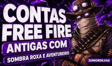 CONTAS FREE FIRE ANTIGA COM 4 ARMAS EVOLUTIVA+ 5 PUNHO+770 PEITORAL+SOMBRA ROXA