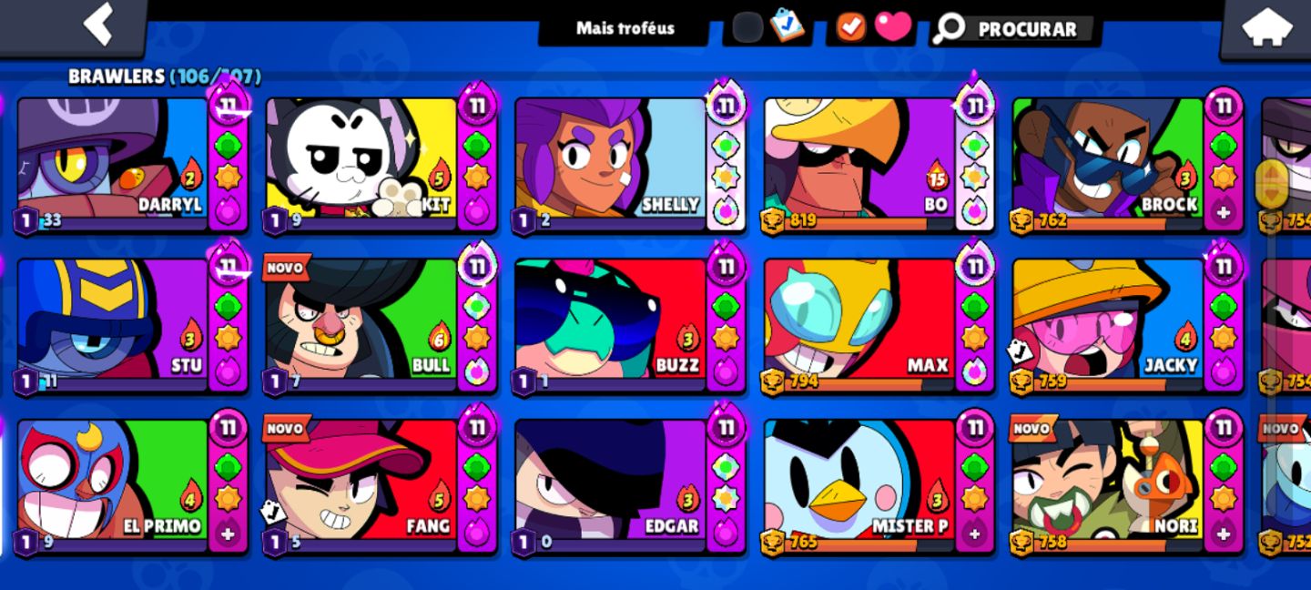 Conta Brawl Stars Rara 2019 60k Troféus | Todos os Brawlers (Sem o cosmo)