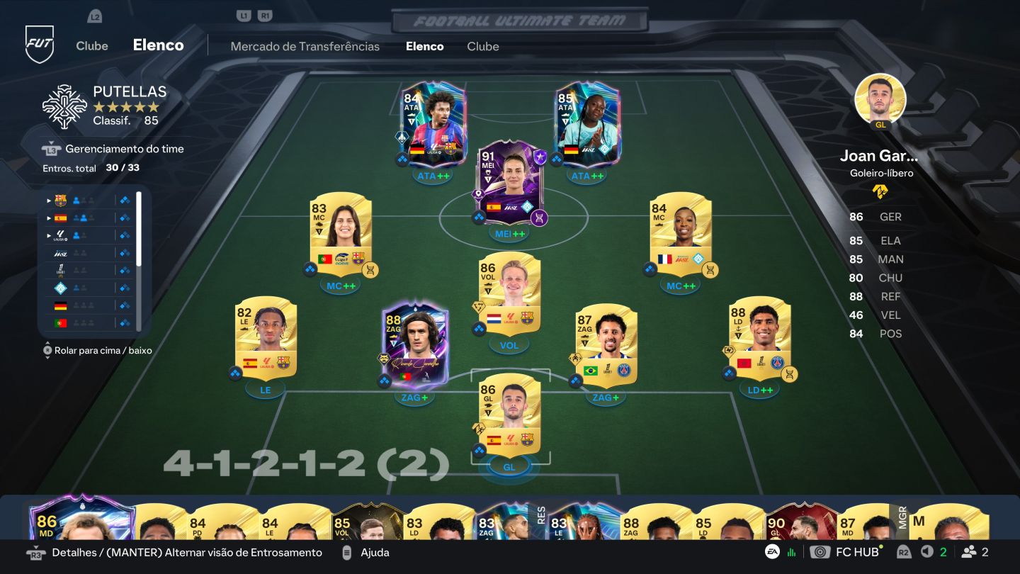 PS5 - CONTA FC 27 | 600K COINS | TIME 85 OVR | PUTELLAS 91 | WEB APP LIBERADO