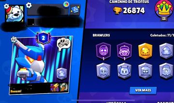 Conta Brawl Stars 26.800 Troféus | 71 Brawlers | 8 Lendários